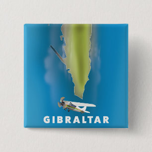 Gibraltar Map 15 Cm Square Badge