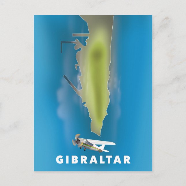 Gibraltar Map Postcard (Front)