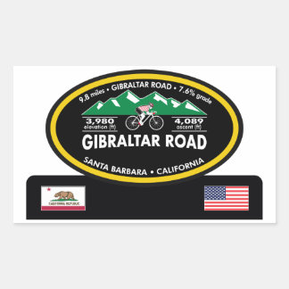 GIBRALTAR ROAD- SANTA BARBARA, CA -"OVAL TROPHY" RECTANGULAR STICKER