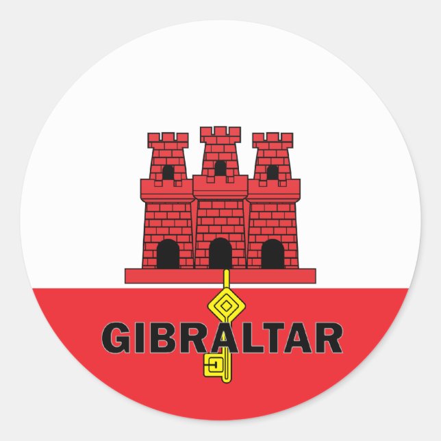 Gibraltar Roundel quality Flag Classic Round Sticker (Front)