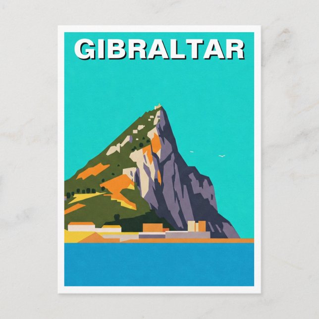 Gibraltar Travel Abstract Art Postcard (Front)