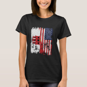 Gibraltar USA Flag Distressed - Half American T-Shirt