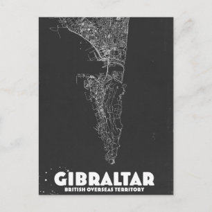 Gibraltar Vintage Map Holiday Postcard