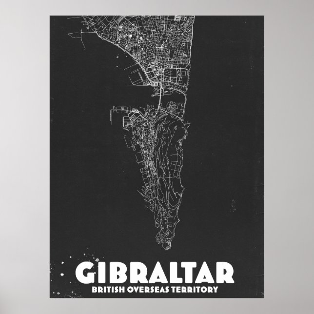 Gibraltar Vintage Map Poster (Front)