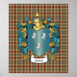 Gibson Coat of Arms and Tartan Poster