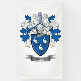 Gibson Family Crest Coat of Arms Banner