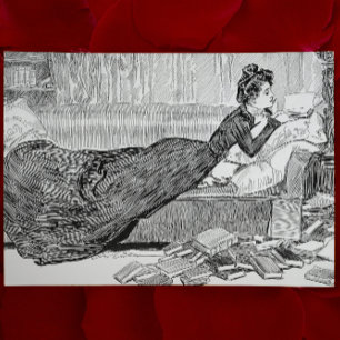 Gibson Girl Reading a Book Card