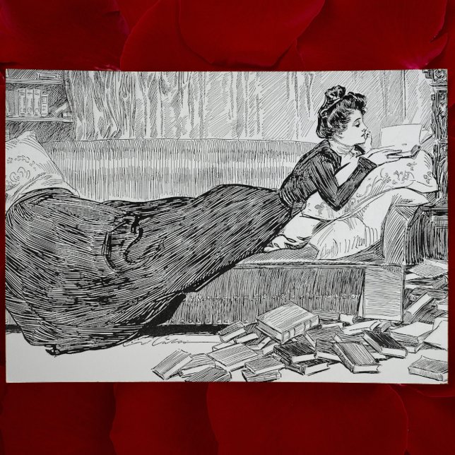 Gibson Girl Reading a Book Card (Creator Uploaded)