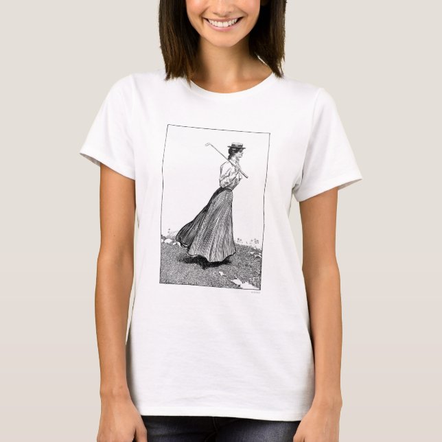 Gibson Girl With Golf Club, 1899 T-Shirt (Front)