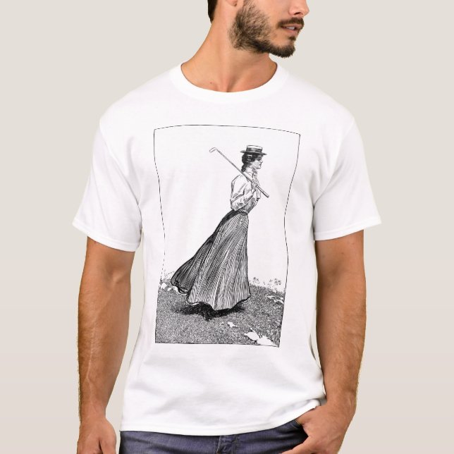 Gibson Girl With Golf Club, 1899 T-Shirt (Front)
