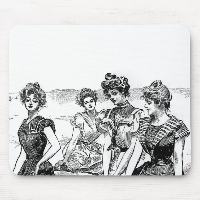Gibson Girls at the Beach Mouse Pad (Front)