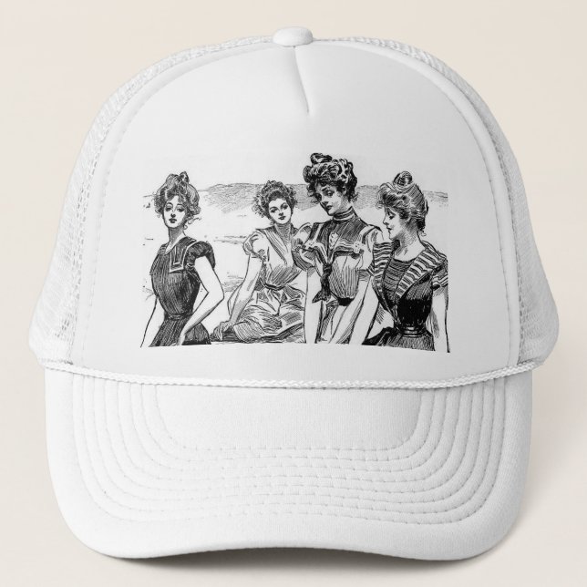 Gibson Girls at the Beach Trucker Hat (Front)