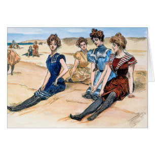 Gibson Girls On The Beach, 1900