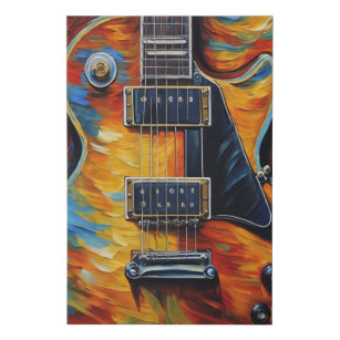 Gibson Les Paul - Van Gogh Style Faux Canvas Print