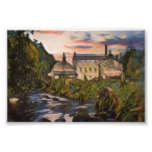 Gibson Mill, Hardcastle Crags Oil Painting Photo Print