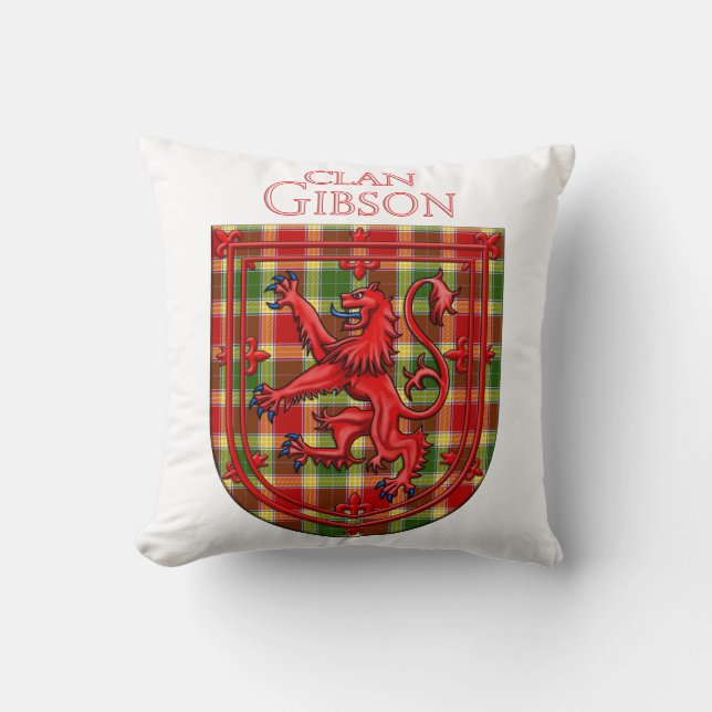 Gibson Tartan Scottish Plaid Lion Rampant Cushion (Front)