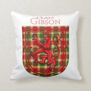 Gibson Tartan Scottish Plaid Lion Rampant Cushion