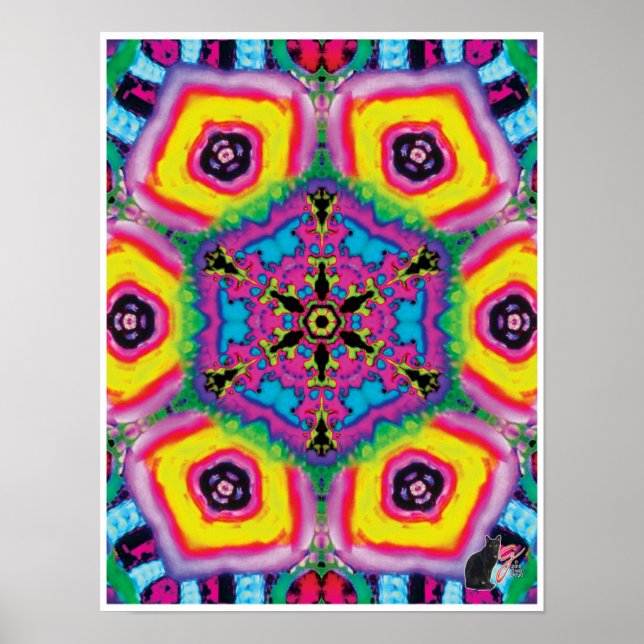 Giddy Kinetic Collage Kaleidoscope Poster (Front)