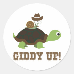 Giddy Up! Classic Round Sticker