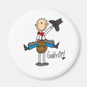 Giddy Up! Cowboy Stick Figure Magnet