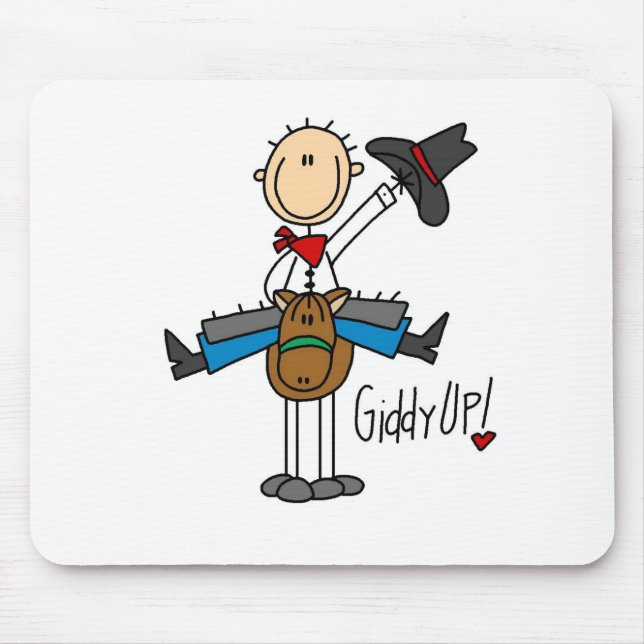 Giddy Up! Cowboy Stick Figure Mousepad (Front)