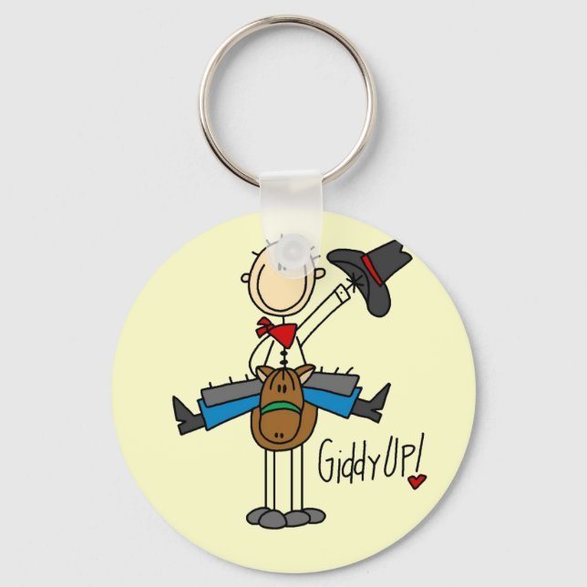 Giddy Up Cowboy Tshirts and gifts Key Ring (Front)