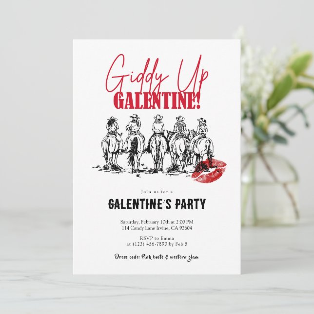 Giddy Up Galentine’s Day Invitation (Standing Front)
