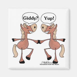 Giddy Up Horses Magnet