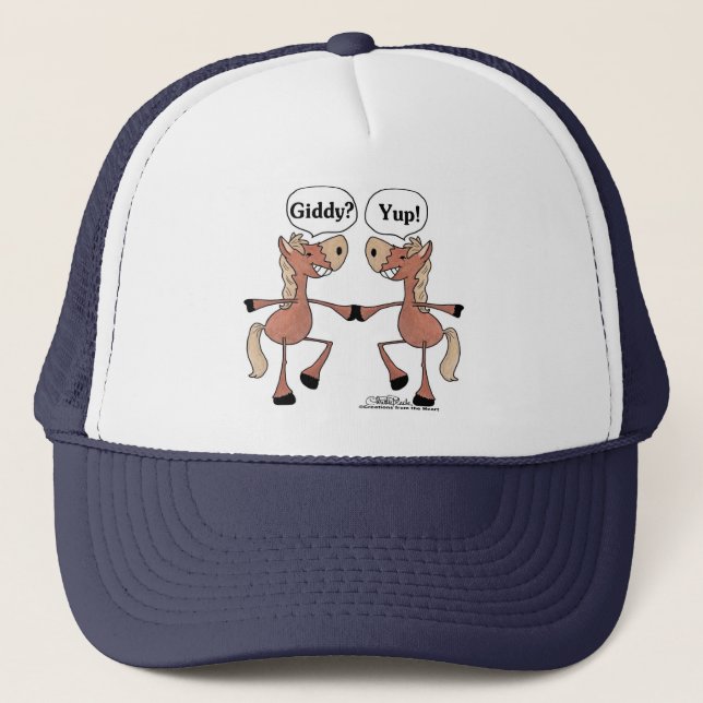 Giddy Up Horses Trucker Hat (Front)
