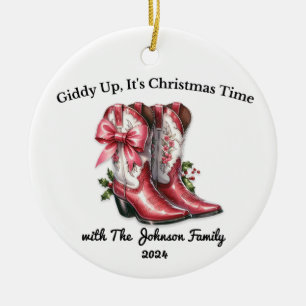 Giddy Up, It's Christmas Time Ceramic Ornament