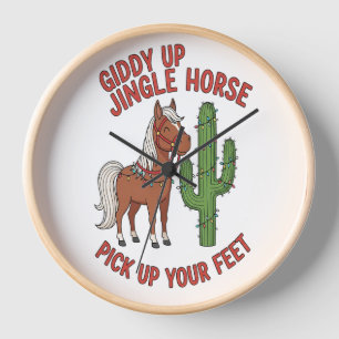 Giddy Up Jingle Horse Pick Up Your Feet Clock