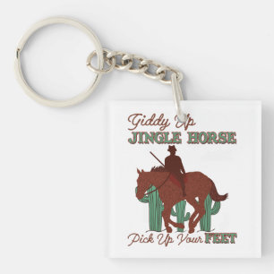 Giddy Up Jingle Horse Pick Up Your Feet, Cowboy Key Ring