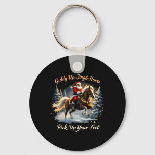 Giddy Up Jingle Horse Pick Up Your Feet Xmas Santa Key Ring