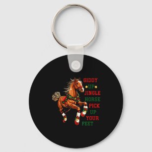 Giddy Up Jingle Horse Western Christmas Horse Coun Key Ring