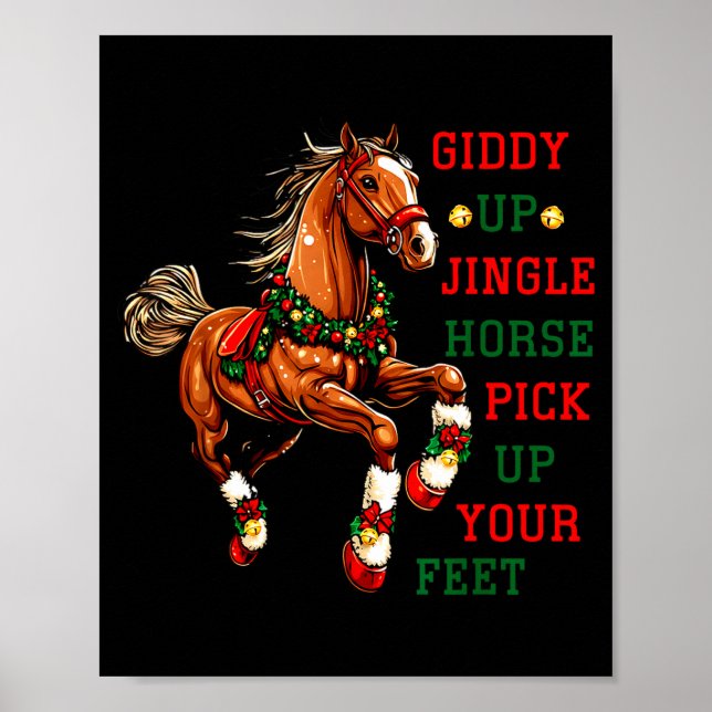 Giddy Up Jingle Horse Western Christmas Horse Coun Poster (Front)