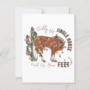 Giddy Up Jingle Horses Pick Up Your Feet Christmas Postcard