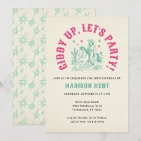 Giddy Up Let's Party Fun Modern Cowgirl Birthday