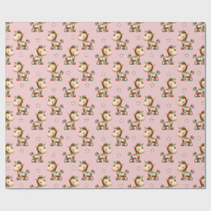 Giddy-Up Patchwork Pony Birthday Wrapping Paper