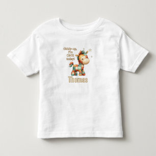 Giddy-Up Patchwork Pony First Birthday Toddler T-Shirt