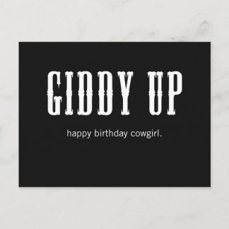 giddy up postcard