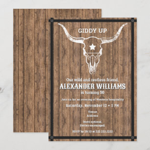 Giddy Up Western Ranch Milestone Birthday Party Invitation