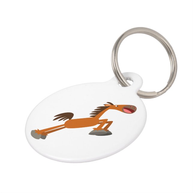 Giddyup, Horsey! Cartoon Horse Dog Tag (Side)