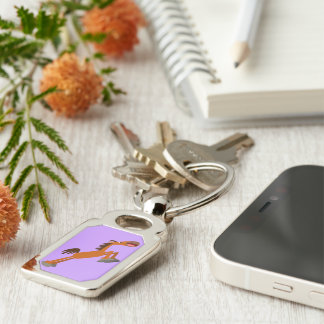Giddyup, Horsey! Cartoon Horse Metal Keychain