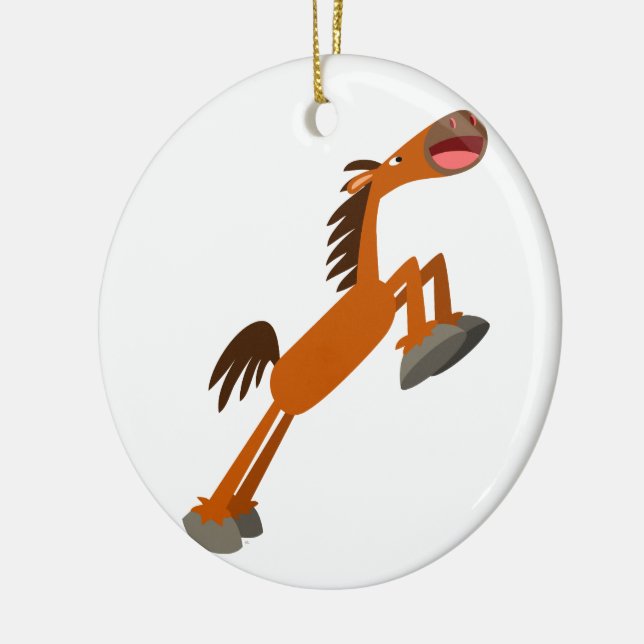 Giddyup, Horsey! Cartoon Horse Ornament (Left)