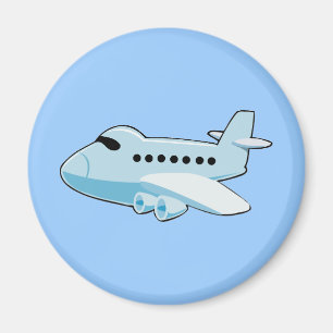 gif_airplane_002 BLUE Cartoon Aeroplane Magnet