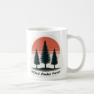 Gifford Pinchot Forest with Red Sunset Coffee Mug