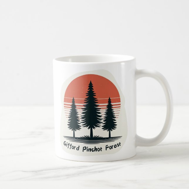 Gifford Pinchot Forest with Red Sunset Coffee Mug (Right)