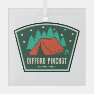 Gifford Pinchot National Forest Camping Glass Tree Decoration