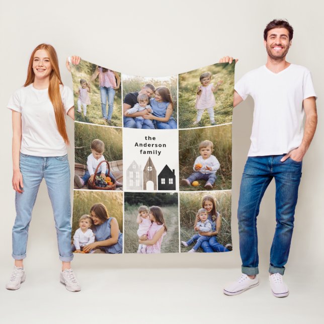 gift 8 photo scandi houses elegant  fleece blanket (In Situ)