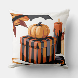 Gift and Pumpkin Throw Pillow: Festive New Model Cushion